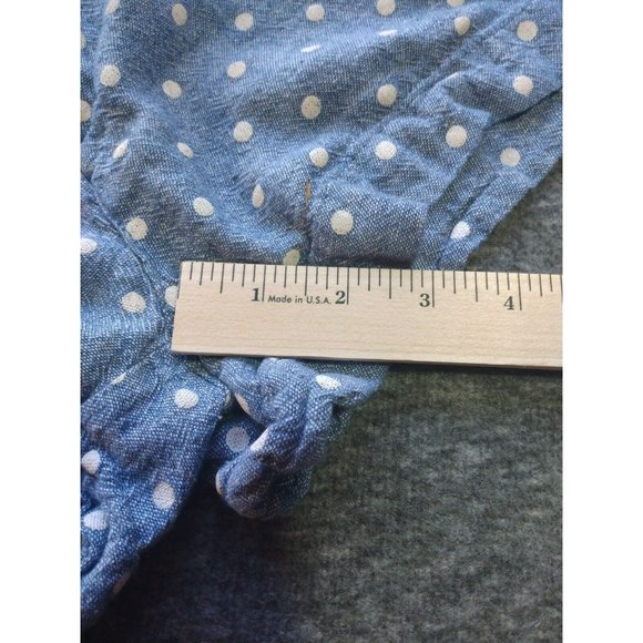 Old Navy Shorts Womens Sz 2 Blue Linen Shorties Polka Dot Everyday Short Shortys - Picture 10 of 12
